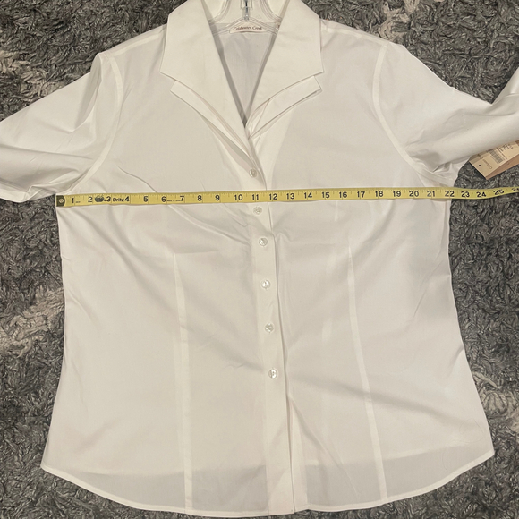 Coldwater Creek Womens Long Sleeve Collared Button Cotton Blouse White Size PXL - Picture 9 of 10